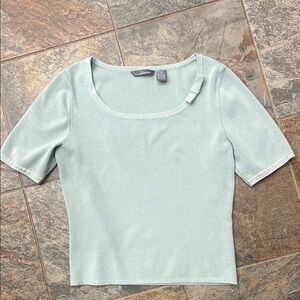 Hillard & Hanson Green Fitted Short Sleeve Blouse